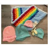 J2 - KNIT BABY HATS & BLANKET (M28)