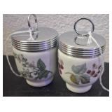 J2 - TWO ROYAL WORCESTER EGG CODDLERS (N50)