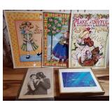 J2 - FIVE PIECES FRAMED & UNFRAMED ART (L113)