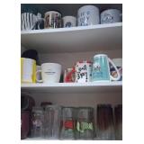 J2 - LOT OF GLASSWARE & CERAMIC MUGS (K12)
