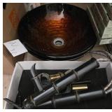 J2 - TWO CERAMIC SINK BASINS W/FAUCETS (N31)