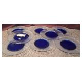 J2 - PIER 1 COBALT BLUE GLASS PLATES (K43)