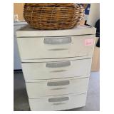 J2 - BASKET & FOUR-DRAWER CHEST WITH CONTENTS