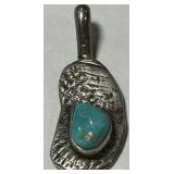 STERLING SILVER TURQUOISE PENDANT 6.70GRS