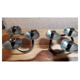 J2 - TWO SILVERPLATE CANDLE HOLDERS (L108)