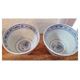 J2 - CHINESE BLUE & WHITE WARE RICE BOWLS (L155)