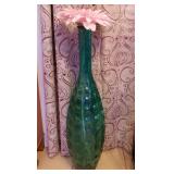 J2 - ART GLASS VASE WITH FAUX FLOWER (L129)