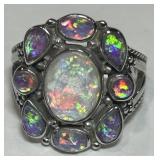 SAJEN SIGNED STERLING SILVER OPAL RING 6.6 GRS