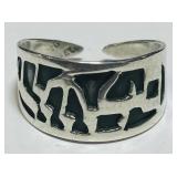 STERLING SILVER CUFF RING 3.2 GRS