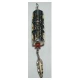 SIGNED OVERLAY BARREL STERLING SILVER PENDANT