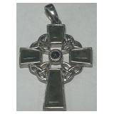 STERLING SILVER IRELAND MARBLE CROSS 4.9 GRS