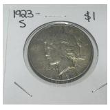 1923-S PEACE SILVER DOLLAR