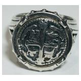 KIESELSTEIN CORD  STERLING SILVER COIN RING