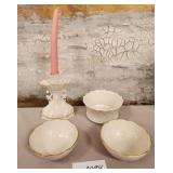 11 - LENOX CANDLE HOLDER & SMALL BOWLS (M94)