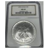 1995 AMERICAN EAGLE SILVER DOLLAR MS69