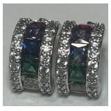 STERLING SILVER CZ EARRINGS 3.9 GRS