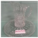 11 - WATERFORD CRYSTAL PITCHER & TRAY (M28)