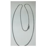 STERLING SILVER 24" ROPE CHAIN 6.9 GRS