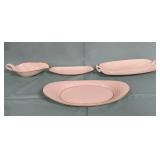 11 - VINTAGE LENOX SAUCE BOAT/SAUCER & PLATTERS