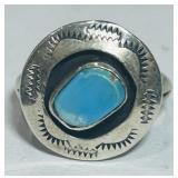 STERLING SILVER TURQUOISE RING 2.9 GRS