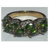 SIGNED STERLING SILVER GEMSTONE RING 4.7 GRS