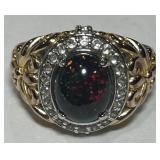 STERLING SILVER GEMSTONE RING 5.8 GRS