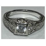 STERLING SILVER CZ RING 3.6 GRS