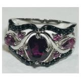 STERLING SILVER GEMSTONE RING 4.2 GRS