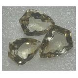 31.00CT  SPECIAL CUT CITRINE 3 STONE SET
