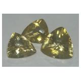 22.65CT  SPECIAL CUT CITRINE 3 STONE SET