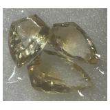 36.55CT  SPECIAL CUT CITRINE 3 STONE SET