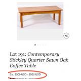 15 - STICKLEY WOOD COFFEE TABLE