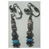 STERLING SILVER TURQUOISE EARRINGS 4.2 GRS