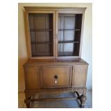 14 - VINTAGE JACOBEAN STYLE CHINA CABINET
