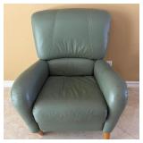 11 - RETRO JADE GREEN LEATHER CLUB CHAIR