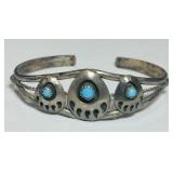 STERLING SILVER TURQUOISE CUFF BRACELET 8.4 GRS