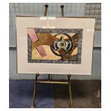 11 - ABSTRACT ART FRAMED & DISPLAY EASEL