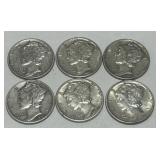 6 SILVER DIMES