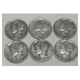 6 SILVER DIMES