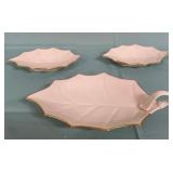 11 - THREE LENOX LEAF DISHES (M25)