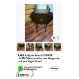 11 - ANTIQUE WOOD SMOKING STAND