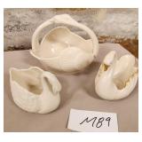 11 - THREE LENOX SWANS (M89)