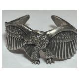 STERLING SILVER EAGLE CUFF BRACELET 89.1 GRS