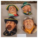 11 - FOUR CHALK HEADS WALL SCULPTURES (H2)