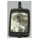 STERLING SILVER ORCA LOCKET  16.5 GRS