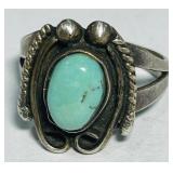 STERLING SILVER TURQUOISE RING 3.3 GRS