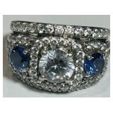 STERLING SILVER CZ RING 7.80GRS