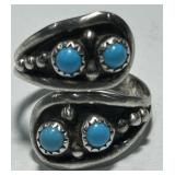 STERLING SILVER TURQUOISE RING 5.6 GRS