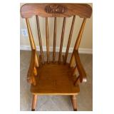 16 - WOODEN ROCKING CHAIR WITH CARVED DETAILS