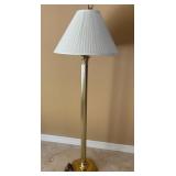 16 - BRASS-TONE FLOOR LAMP WITH SHADE
